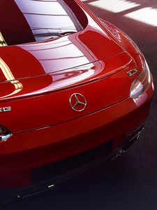 Preview wallpaper mercedes-benz, amg, red, rear view