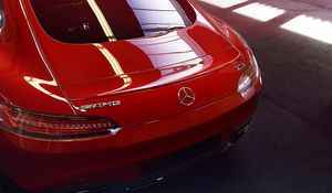 Preview wallpaper mercedes-benz, amg, red, rear view