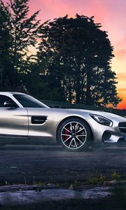 Preview wallpaper mercedes-benz, amg, silver, side view