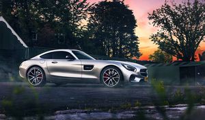 Preview wallpaper mercedes-benz, amg, silver, side view