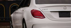 Preview wallpaper mercedes-benz c300, mercedes, car, white, rear view