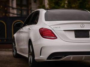 Preview wallpaper mercedes-benz c300, mercedes, car, white, rear view