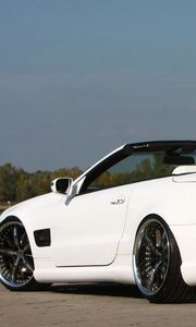 Preview wallpaper mercedes-benz, cabriolet, white, side view