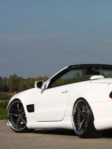 Preview wallpaper mercedes-benz, cabriolet, white, side view