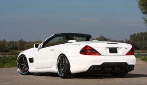 Preview wallpaper mercedes-benz, cabriolet, white, side view