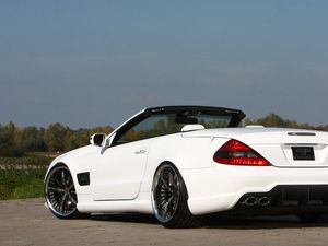 Preview wallpaper mercedes-benz, cabriolet, white, side view