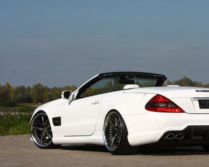 Preview wallpaper mercedes-benz, cabriolet, white, side view