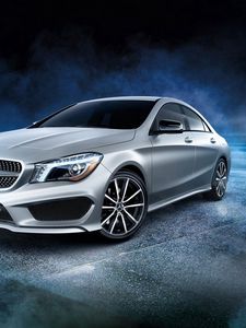 Preview wallpaper mercedes-benz, cla, amg, silver, side view