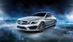 Preview wallpaper mercedes-benz, cla, amg, silver, side view