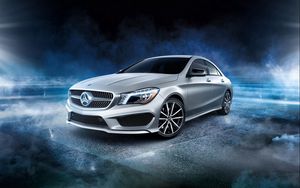 Preview wallpaper mercedes-benz, cla, amg, silver, side view