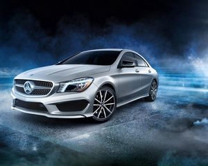 Preview wallpaper mercedes-benz, cla, amg, silver, side view