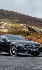 Preview wallpaper mercedes-benz, cls 350, black, side view