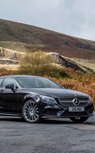 Preview wallpaper mercedes-benz, cls 350, black, side view