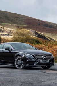 Preview wallpaper mercedes-benz, cls 350, black, side view