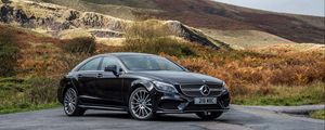 Preview wallpaper mercedes-benz, cls 350, black, side view