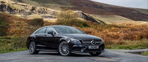 Preview wallpaper mercedes-benz, cls 350, black, side view