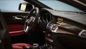 Preview wallpaper mercedes-benz cls 63 amg, mercedes, steering wheel, salon, car