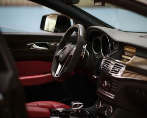 Preview wallpaper mercedes-benz cls 63 amg, mercedes, steering wheel, salon, car