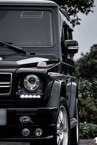 Preview wallpaper mercedes-benz g500, brabus, suv, luxury, black, front view