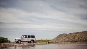 Preview wallpaper mercedes-benz g500, mercedes, car, suv, side view, off-road