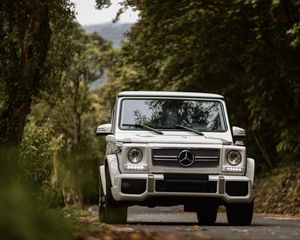 Preview wallpaper mercedes-benz g-class, mercedes gelandewagen, mercedes, suv, gray, front view