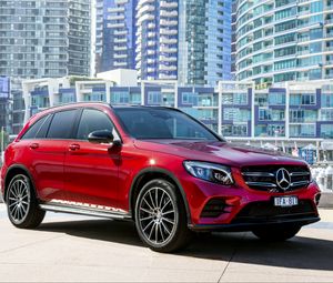 Preview wallpaper mercedes-benz, glc-class, x253, red, side view