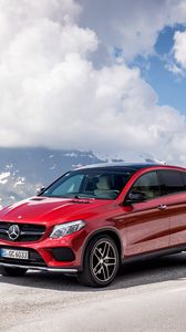 Preview wallpaper mercedes-benz, gle 450, amg, 4matic, coupe, red