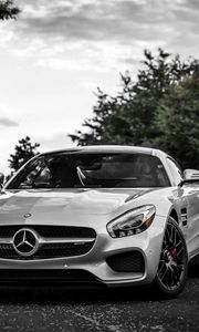 Preview wallpaper mercedes-benz, gt3, c190, silver, front view