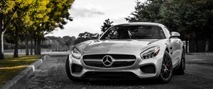 Preview wallpaper mercedes-benz, gt3, c190, silver, front view