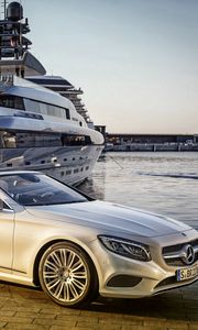 Preview wallpaper mercedes-benz, s 500, a217, silver, side view, convertible, hdr