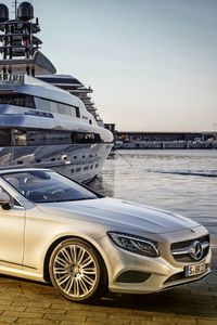 Preview wallpaper mercedes-benz, s 500, a217, silver, side view, convertible, hdr