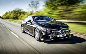 Preview wallpaper mercedes-benz, s 500, coupe, speed, black, side view