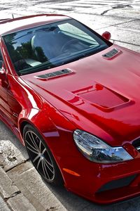 Preview wallpaper mercedes-benz sl65 amg, mercedes-benz, red, auto