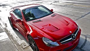 Preview wallpaper mercedes-benz sl65 amg, mercedes-benz, red, auto