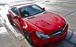 Preview wallpaper mercedes-benz sl65 amg, mercedes-benz, red, auto