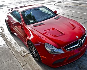 Preview wallpaper mercedes-benz sl65 amg, mercedes-benz, red, auto