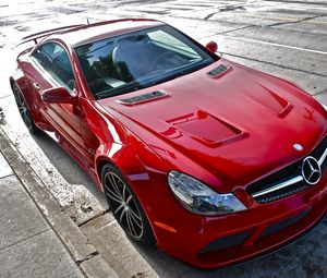 Preview wallpaper mercedes-benz sl65 amg, mercedes-benz, red, auto