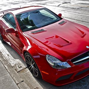 Preview wallpaper mercedes-benz sl65 amg, mercedes-benz, red, auto