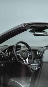 Preview wallpaper mercedes-benz sl 350, mercedes-benz, convertible, sports car, salon, interior, wheel, control panel