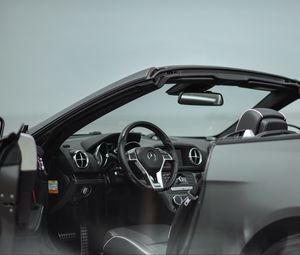 Preview wallpaper mercedes-benz sl 350, mercedes-benz, convertible, sports car, salon, interior, wheel, control panel