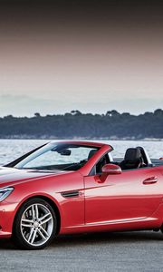 Preview wallpaper mercedes-benz, slk-class, r172, red, side view