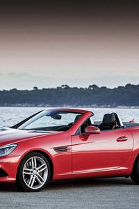 Preview wallpaper mercedes-benz, slk-class, r172, red, side view