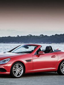 Preview wallpaper mercedes-benz, slk-class, r172, red, side view