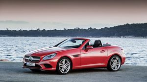 Preview wallpaper mercedes-benz, slk-class, r172, red, side view