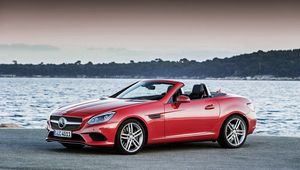 Preview wallpaper mercedes-benz, slk-class, r172, red, side view