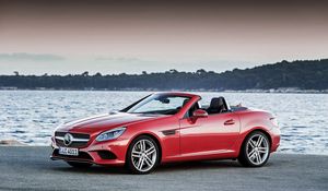 Preview wallpaper mercedes-benz, slk-class, r172, red, side view