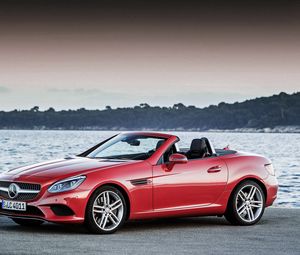 Preview wallpaper mercedes-benz, slk-class, r172, red, side view