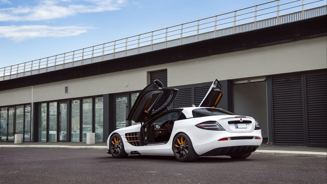 Wallpaper mercedes-benz, slr mclaren, gemballa gt, white, side view