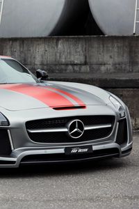 Preview wallpaper mercedes-benz, sls 63, amg, silver, side view
