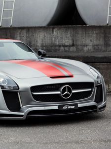 Preview wallpaper mercedes-benz, sls 63, amg, silver, side view